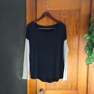 Tahari Blue and Grey Top